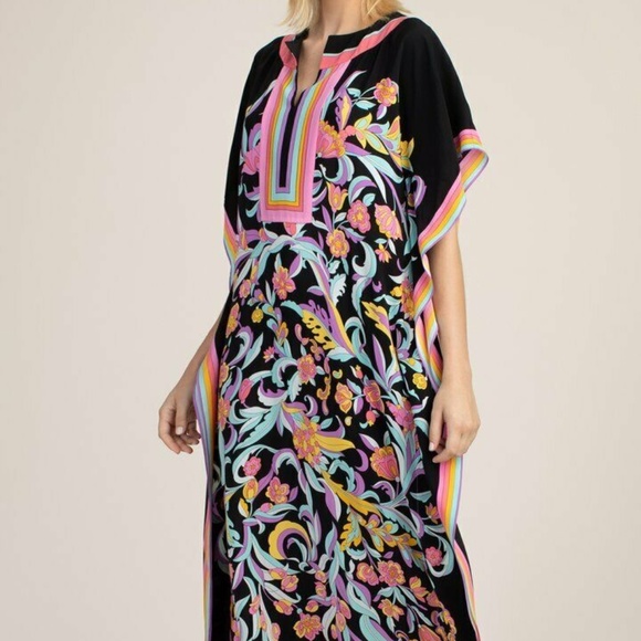 Trina Turk Theodora Silk Midi Dress Caftan Size M\L NWT $348